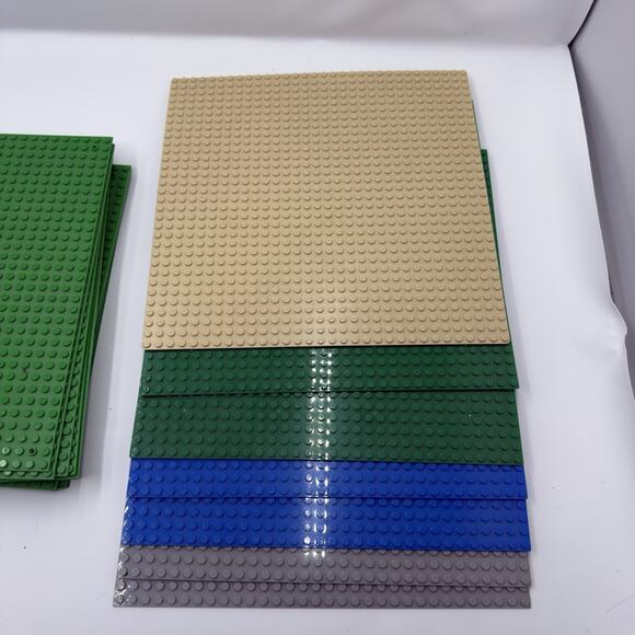 LEGO Baseplate Lot 32x32 16x32 Blue Green Tan Gray Building Plates - Picture 7 of 7